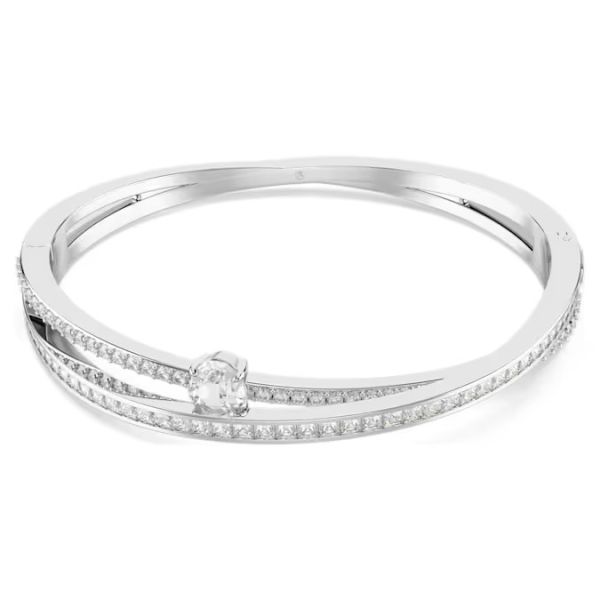 Bracelete Swarovski Hyperbola Combinação de lapidações Branca Lacado a ródio L