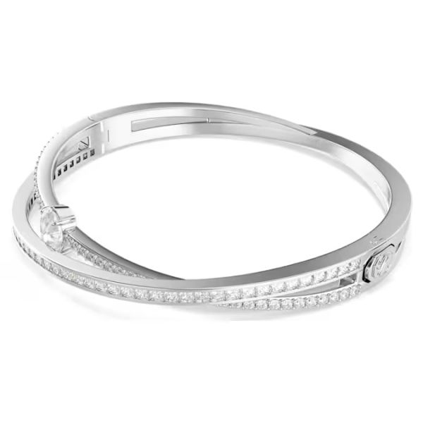 Bracelete Swarovski Hyperbola Combinação de lapidações Branca Lacado a ródio L