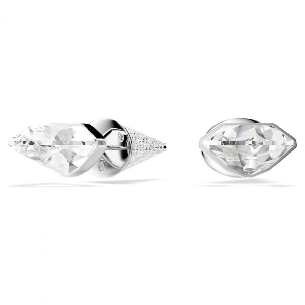 Brincos Swarovski stud Lucent Pavé Pico Branco Lacado a ródio