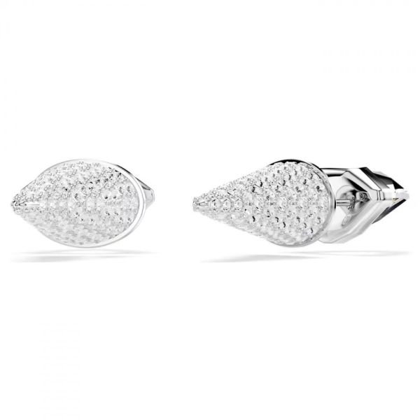 Brincos Swarovski stud Lucent Pavé Pico Branco Lacado a ródio