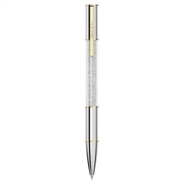 Esferográfica Swarovski Crystalline Lustre Prateado Acabamento de combinação de metais