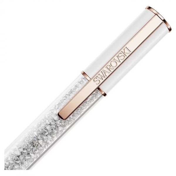 Esferográfica Swarovski Crystalline Lustre Branco Lacado a rosa dourado