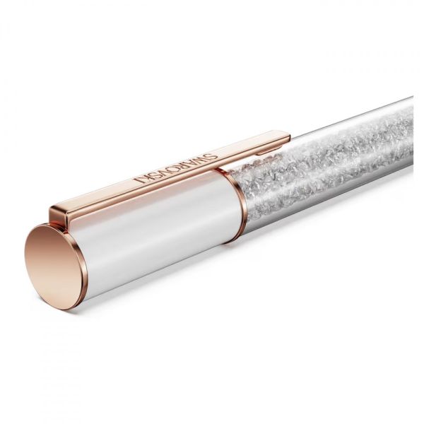 Esferográfica Swarovski Crystalline Lustre Branco Lacado a rosa dourado