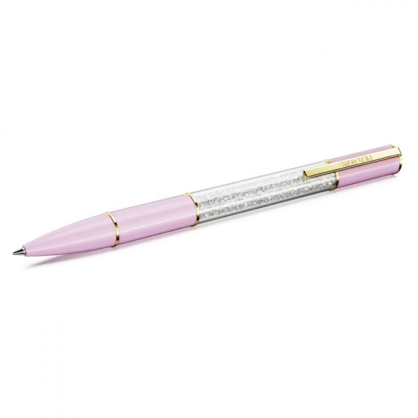 Esferográfica Swarovski Crystalline Lustre Rosa Lacado a dourado