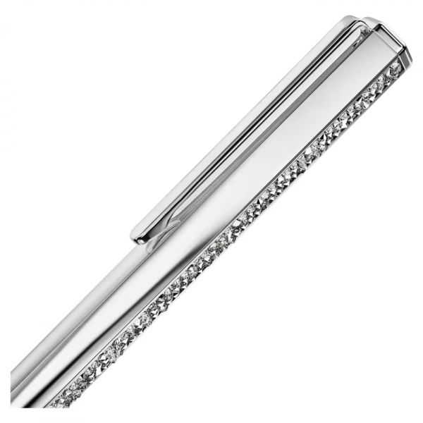 Esferográfica Swarovski Crystal Shimmer Prateado Cromado