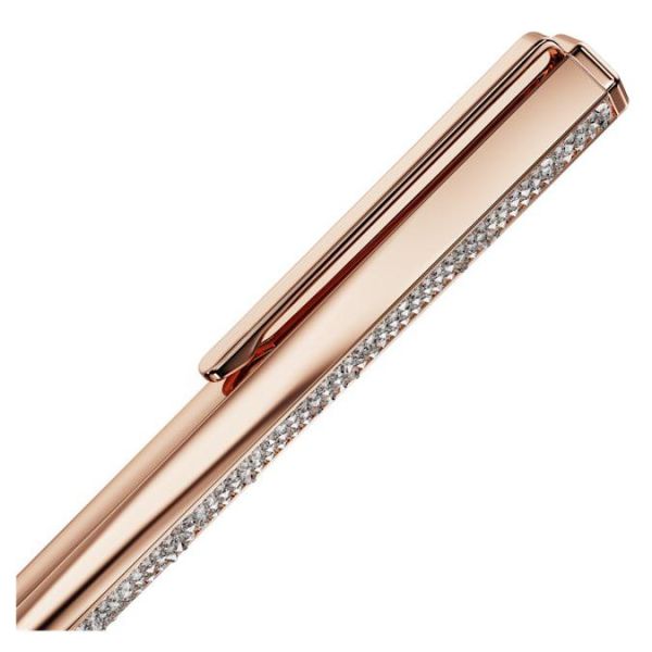 Esferográfica Swarovski Crystal Shimmer Tom Dourado Rosa Acabamento em Rosa Dourado