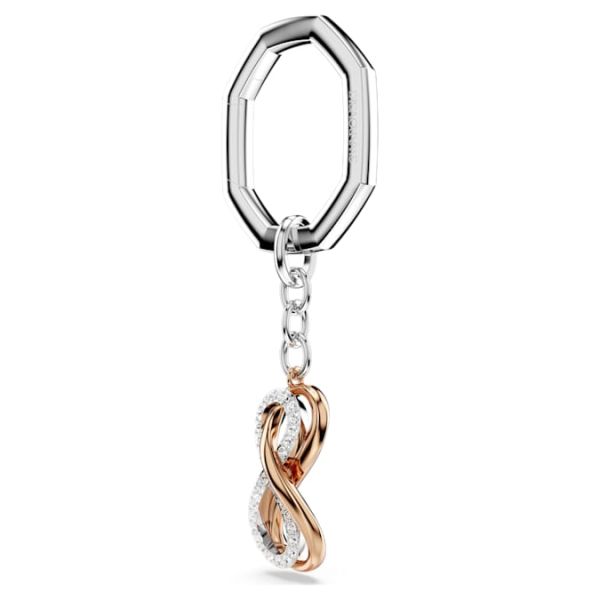 Chaveiro Swarovski Infinity Branco Acabamento de combinação de metais