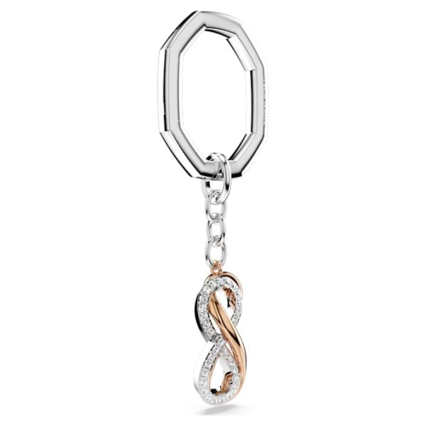 Chaveiro Swarovski Infinity Branco Acabamento de combinação de metais