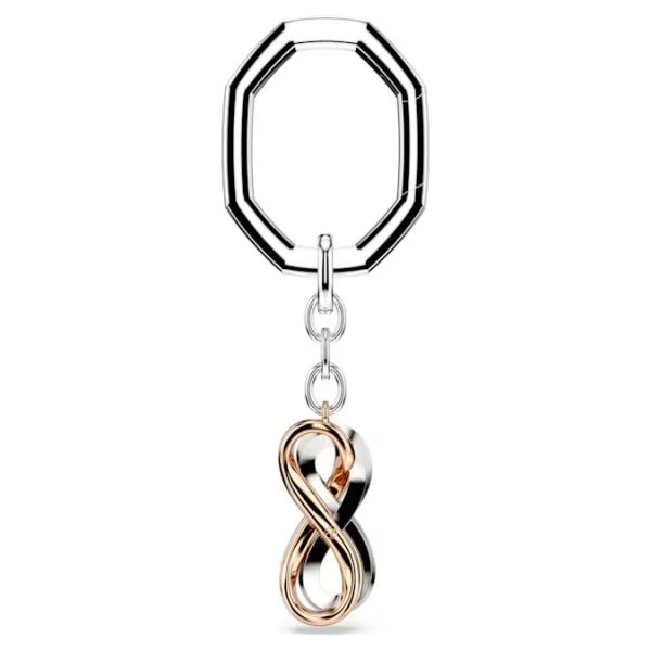 Chaveiro Swarovski Infinity Branco Acabamento de combinação de metais