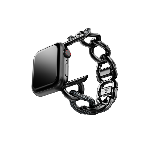Correia Swarovski em Corrente Sparkling para O Apple Watch® 40 Mm & 41 Mm Preta Acabamento a Preto