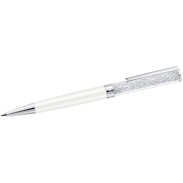 Esferográfica Swarovski Crystalline Branco Lacado a Branco Cromado