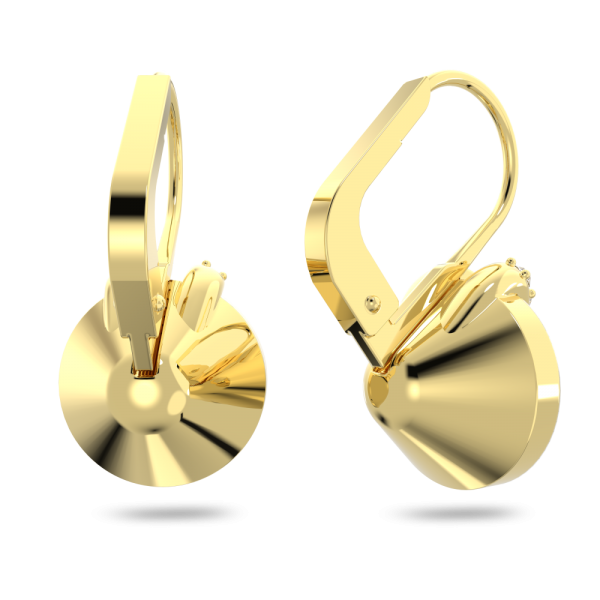 Brincos Swarovski Compridos Bella V Lapidação Redonda Dourado Lacado a Dourado