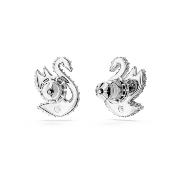 Brincos Swarovski Stud Iconic Swan Cisne Branco Lacado a Ródio