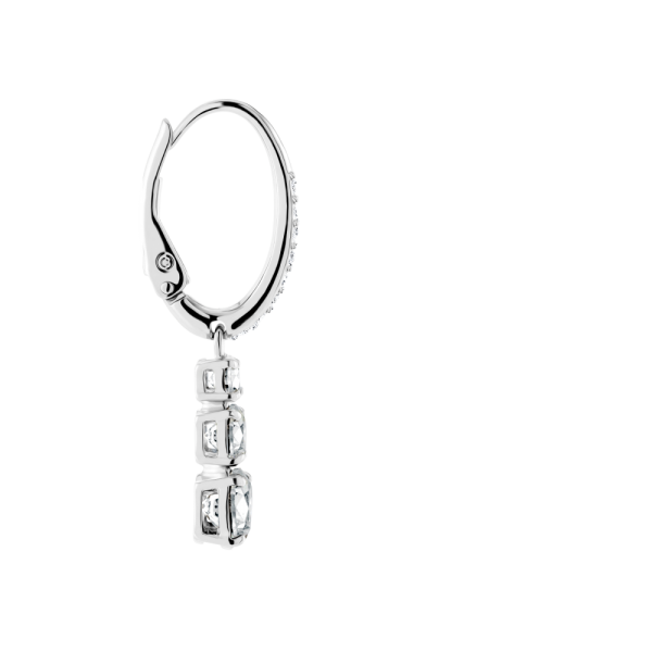 Brincos Swarovski Argola Attract Trilogy Lapidação Redonda Brancos Lacado a Ródio