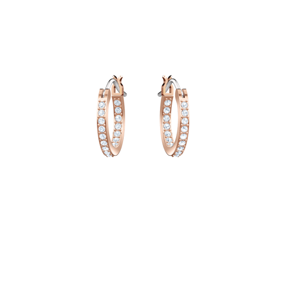 Brincos Swarovski Argola Symbolic Olho Grego Azul Lacado a Rosa Dourado