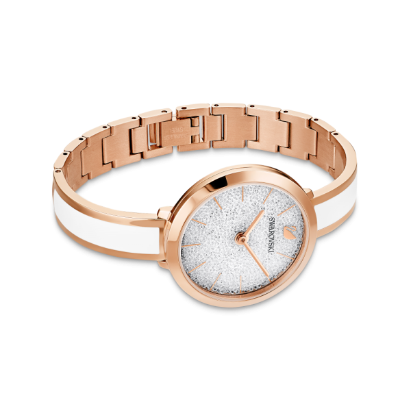 Relógio Swarovski Crystalline Delight Branco Acabamento em Rosa Dourado