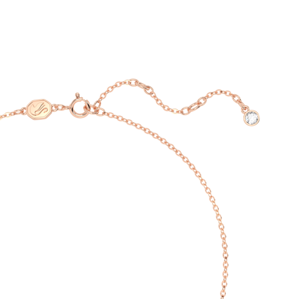 Conjunto Swarovski Volta Laço Branco Lacado a Rosa Dourado
