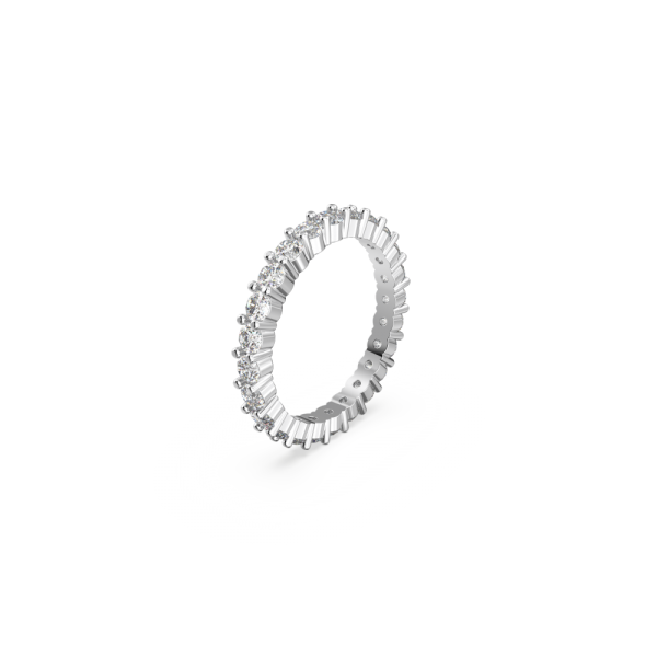 Anel Swarovski Constella Conjunto (2) Lapidação Princesa Branco Lacado a Ródio