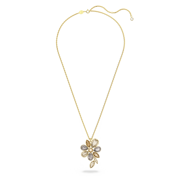 Colar Swarovski Elegance Of Africa Flor Multicor Lacado a Dourado
