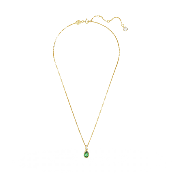 Pingente Swarovski Stilla Lapidação Pera Verde Lacado a Dourado