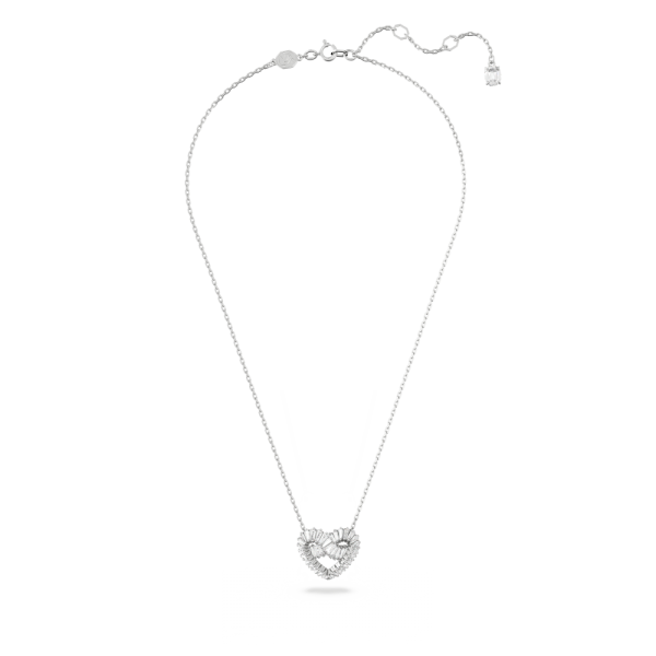 Pingente Swarovski Matrix Combinação de Lapidações Coração Branco Lacado a Ródio