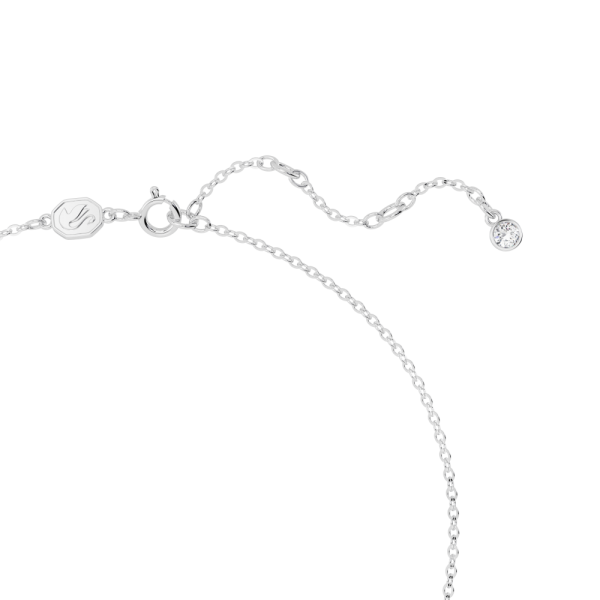 Colar Swarovski Volta Laço Pequeno Branco Lacado a Ródio