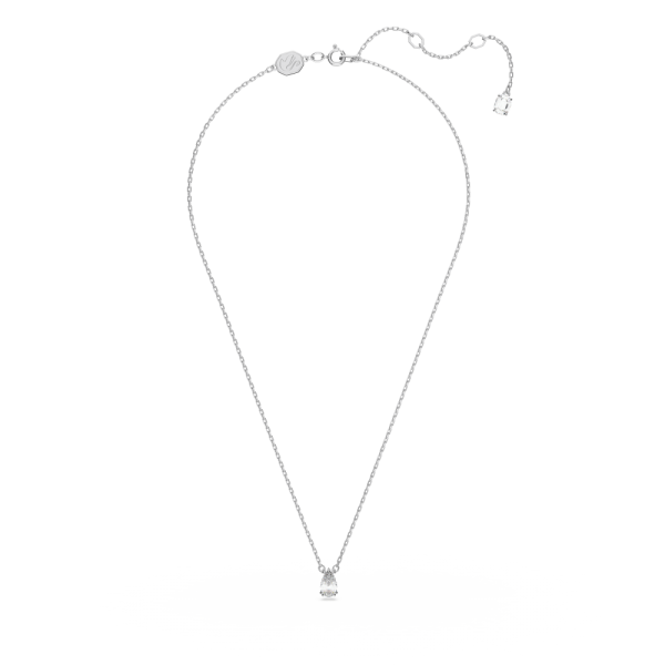 Pingente Swarovski Millenia Lapidação Pera Branco Lacado a Ródio