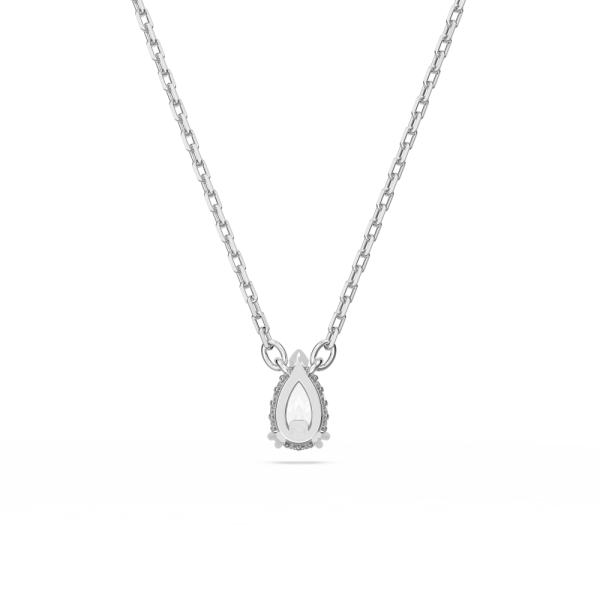Pingente Swarovski Millenia Lapidação Pera Branco Lacado a Ródio