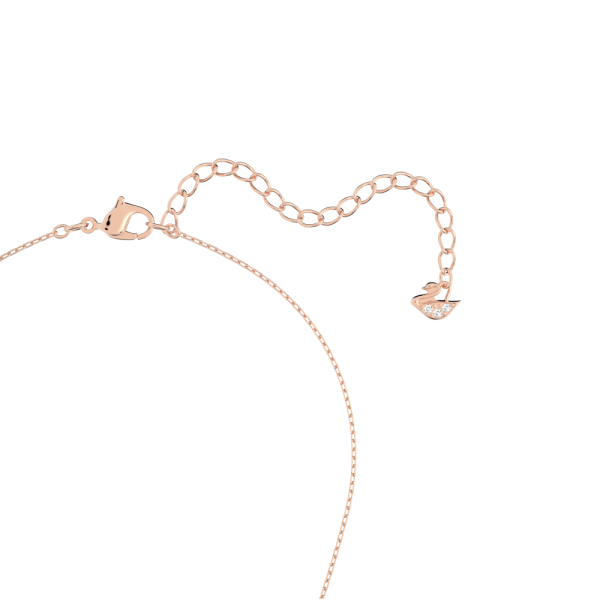 Colar Swarovski Infinity Infinito e Coração Branco Acabamento de Combinação de Metais