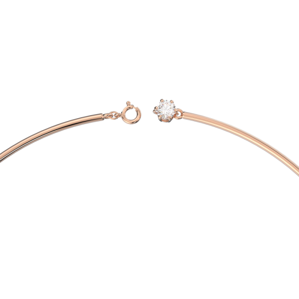 Colar Swarovski Constella Lapidação Redonda Branco Lacado a Rosa Dourado