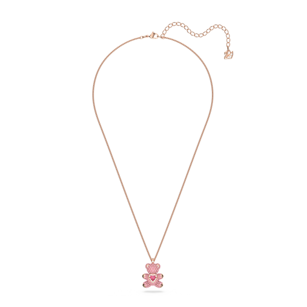 Pingente Swarovski Teddy Urso Rosa Lacado a Rosa Dourado