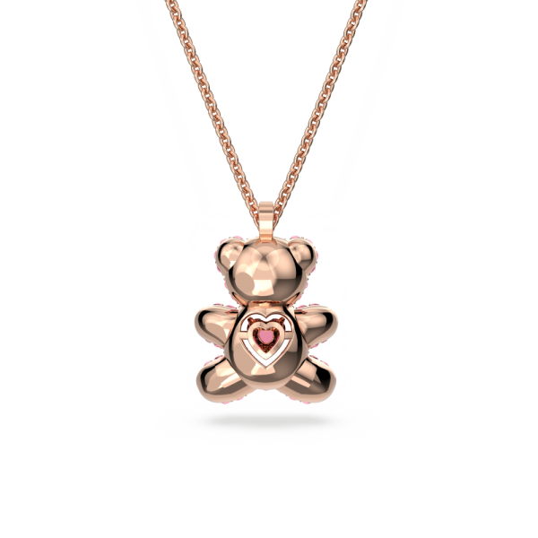 Pingente Swarovski Teddy Urso Rosa Lacado a Rosa Dourado