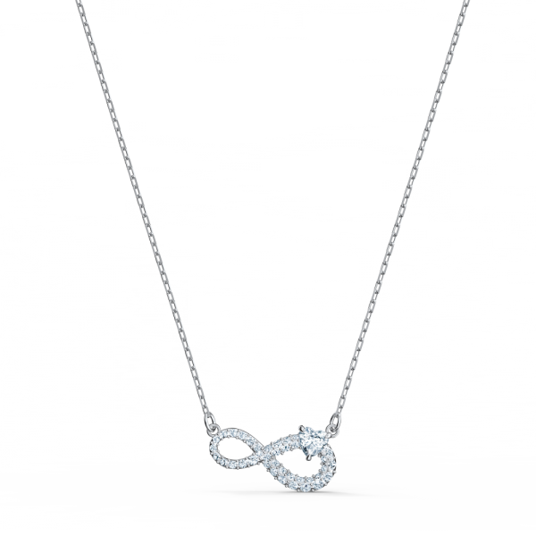 Colar Swarovski Infinity Infinity Branco Lacado a Ródio