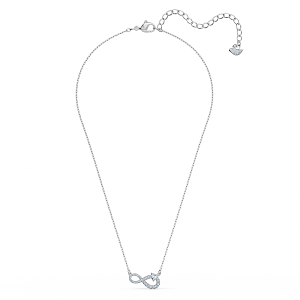 Colar Swarovski Infinity Infinity Branco Lacado a Ródio