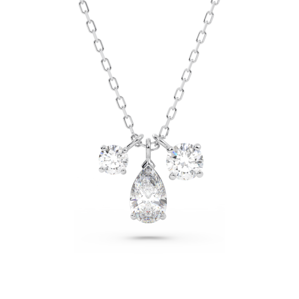 Pingente Swarovski Attract Combinação de Lapidações Agrupamento Branco Lacado a Ródio