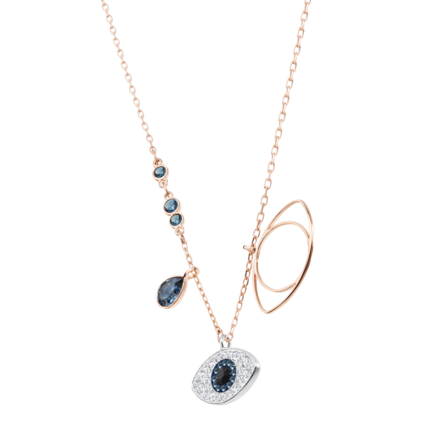 Pingente Swarovski Symbolic Olho Grego Azul Acabamento de Combinação de Metais