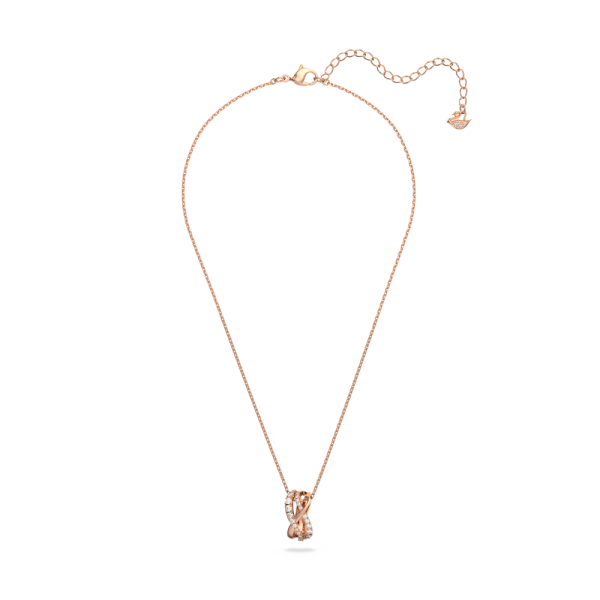 Colar Swarovski Twist Branco Lacado a Rosa Dourado