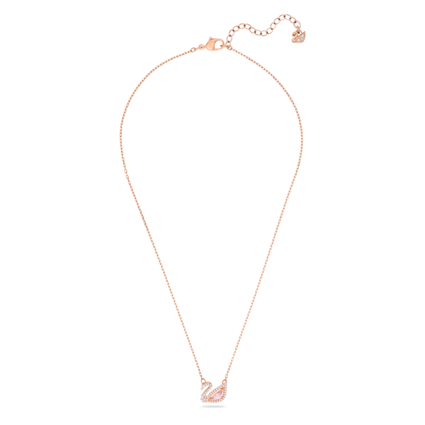 Colar Swarovski Dazzling Swan Cisne Rosa Lacado a Rosa Dourado