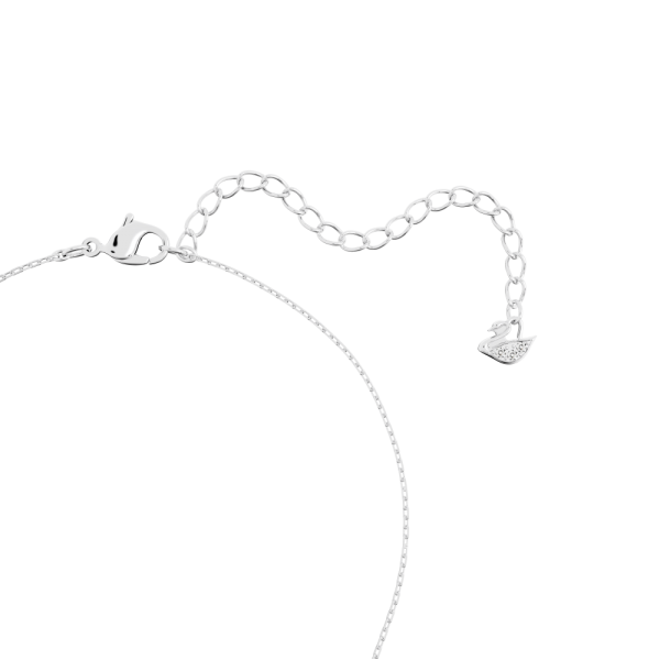 Pingente Swarovski Solitaire Lapidação Redonda Branco Lacado a Ródio