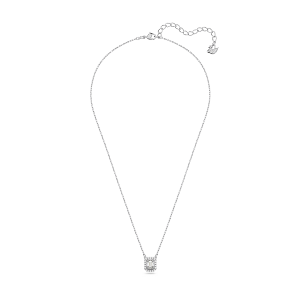 Colar Swarovski Millenia Lapidação Octogonal Branco Lacado a Ródio