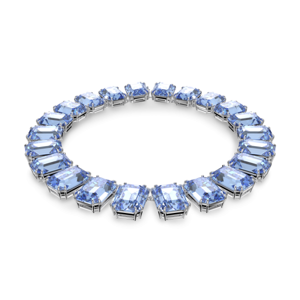Colar Swarovski Millenia Lapidação Octogonal Azul Lacado a Ródio
