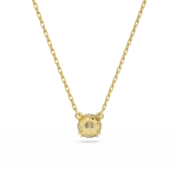 Pingente Swarovski Constella Lapidação Redonda Branco Lacado a Dourado