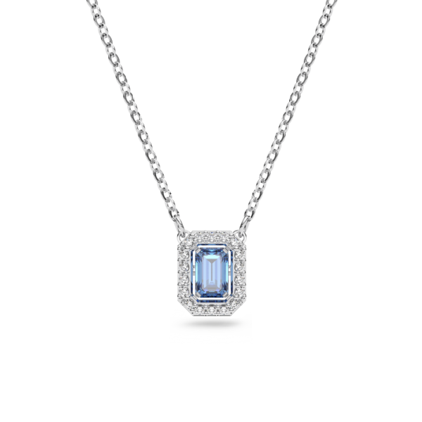 Colar Swarovski Millenia Lapidação Octogonal Azul Lacado a Ródio