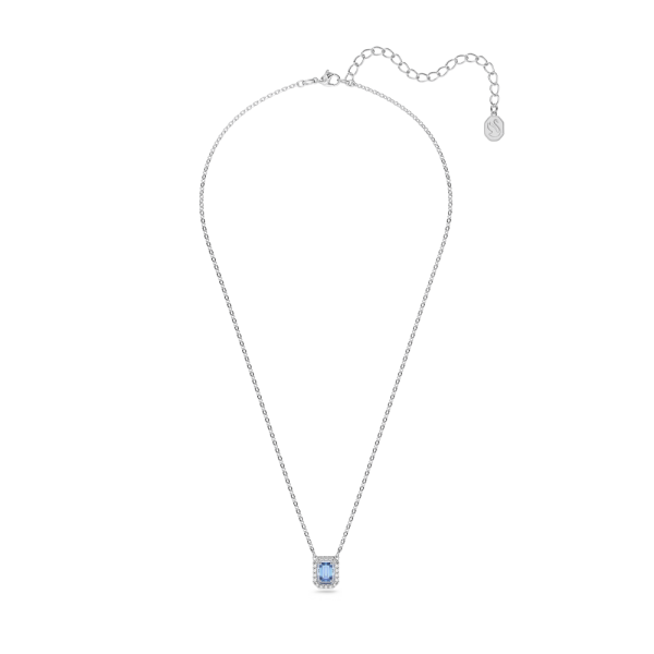 Colar Swarovski Millenia Lapidação Octogonal Azul Lacado a Ródio