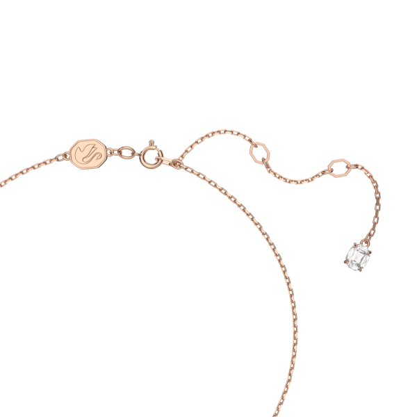 Pingente Swarovski Constella Lapidação Redonda Pavé Branco Lacado a Rosa Dourado