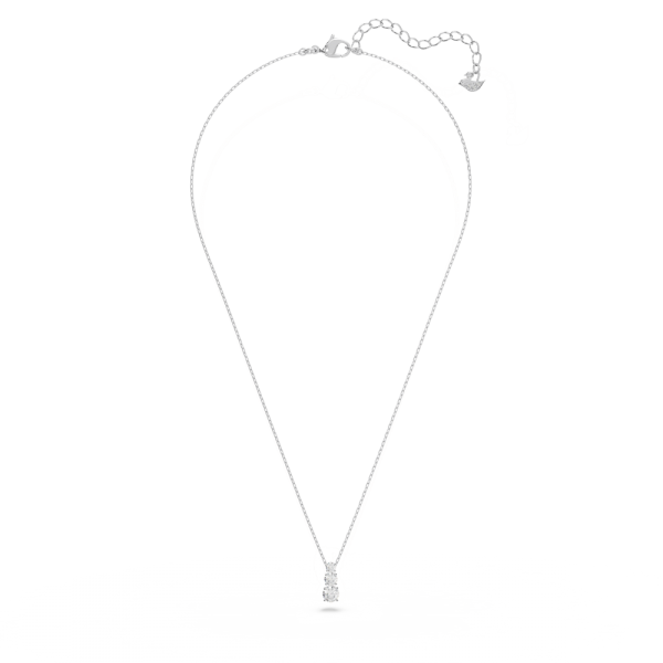 Pingente Swarovski Attract Trilogy Lapidação Redonda Branco Lacado a Ródio