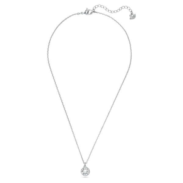 Pingente Swarovski Birthstone Lapidação Redonda Abril Branco Lacado a Ródio
