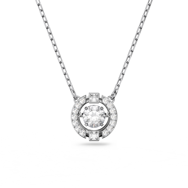 Colar Swarovski Sparkling Dance Lapidação Redonda Branco Lacado a Ródio