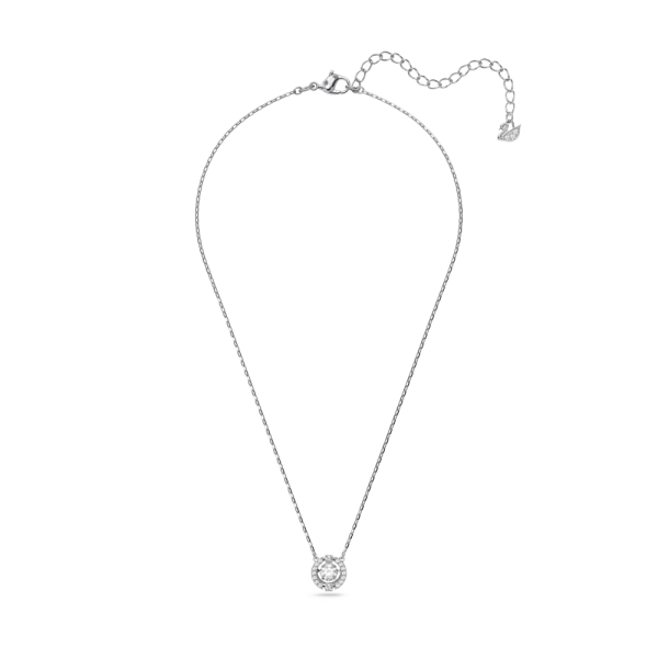 Colar Swarovski Sparkling Dance Lapidação Redonda Branco Lacado a Ródio