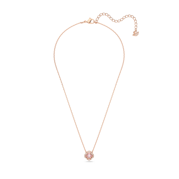 Colar Swarovski Sparkling Dance Trevo de Quatro Folhas Rosa Lacado a Rosa Dourado